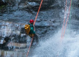 Abseiling in the Blue Mountains. Image credit: Dale Martin