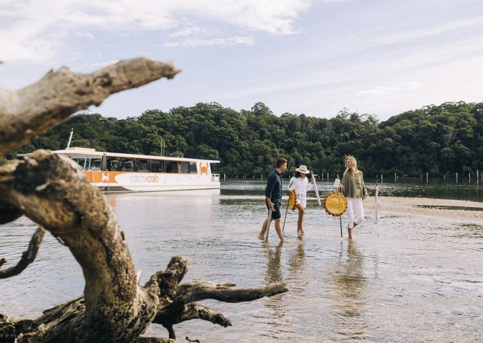 Women enjoying a Catch A Crab tour along the Tweed River, West Tweed Heads, North Coast