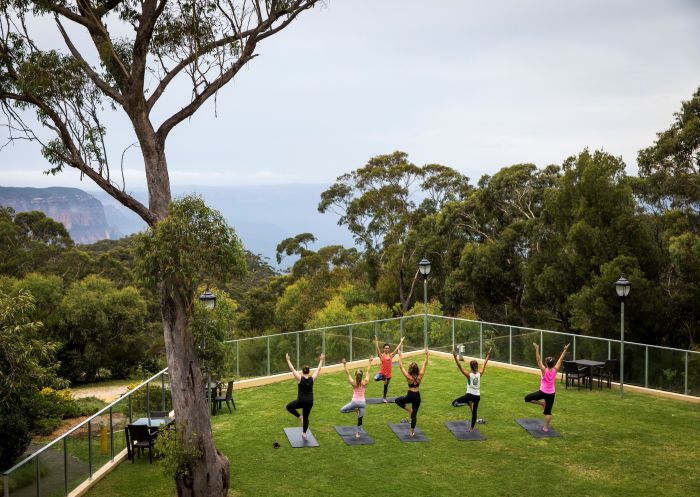 Morning yoga class at Fairmont Resort Blue Mountains, Blue Mountains