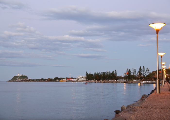 Queens Wharf with views to Nobbys Lighthouse in Newcastle