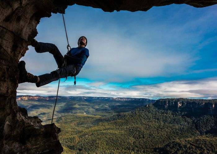 Abseiling in the Blue Mountains near Katoomba with Blue Mountains Adventure Company