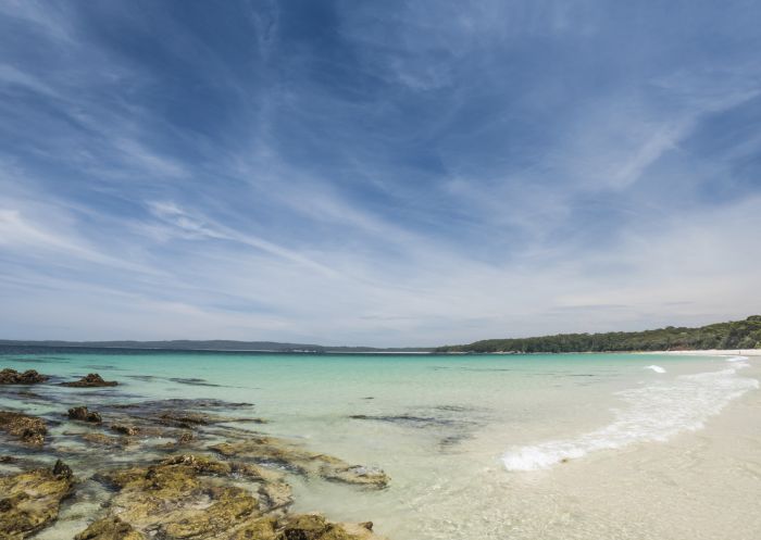 Pristine white sands of Greenfield Beach, Vincentia in the state's South Coast