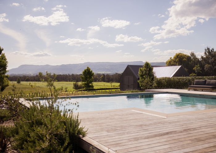 Pool view at Linnaeus Farm, Berry