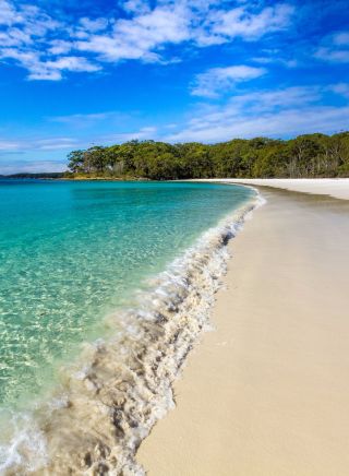 Waves lapping Green Patch Beach in Booderee National Park, Jervis Bay.