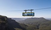 The Scenic Skyway cabin passes over the Jamison Valley, Katoomba in the Blue Mountains