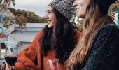 Women enjoying a glass of wine at The Local Pub in Thredbo Village, Snowy Mountains