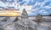 Spectacular outback landscapes showcasing the Walls of China in the World Heritage Mungo National Park, Outback N