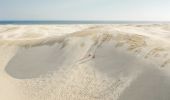 Couple enjoying a sandboarding experience at Stockton Sand Dunes located in the Worimi Conservation Lands