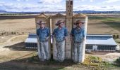 40m-high mural artwork on Barraba Silos, Barraba by artist Fintan Magee, Country NSW