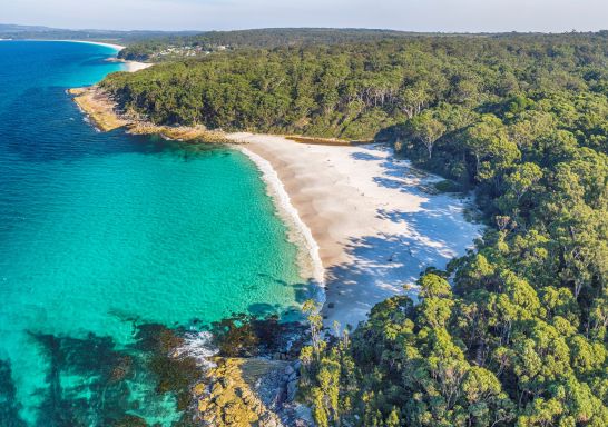 Pristine white sands of Greenfield Beach, Vincentia in the state's South Coast