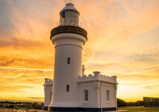 Point Perpendicular Lighthouse sitting on the Beecroft Peninsula at the northern entrance to Jervis Bay, South Coast